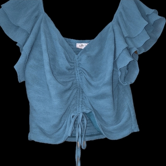 Blue Ruffled Top - Picture 2 of 2